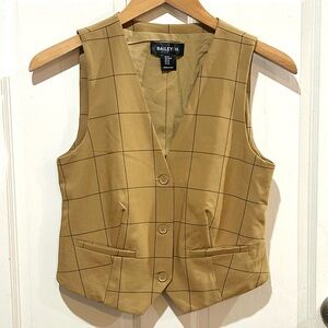 Bailey/44 Plaid Vest Brown Preppy Office Librarian Academic Grandpa Tailored